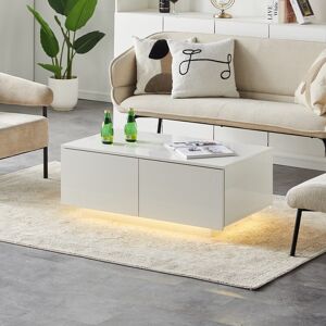 Ofcasa High Gloss Led Light Coffee Table Drawer Living Room Large Storage Lounge White Ofcasa High Gloss Led Light Coffee Table Drawer Living Room Large Storage Lounge White
