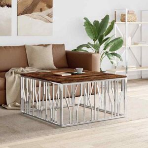 Coffee Table Silver Stainless Steel And Solid Wood Reclaimed Vidaxl Coffee Table Silver Stainless Steel And Solid Wood Reclaimed Vidaxl