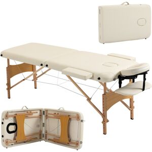Homcom Wooden Folding Spa Beauty Massage Table W/ 2 Sections, Carry Bag, Cream Homcom Wooden Folding Spa Beauty Massage Table W/ 2 Sections, Carry Bag, Cream