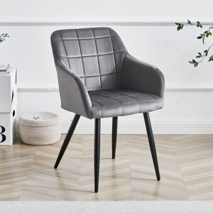 Bubble 2x Grey Velvet Dining Chairs Armchairs Kitchen Dining Room Chair Padded Seat Bubble 2x Grey Velvet Dining Chairs Armchairs Kitchen Dining Room Chair Padded Seat