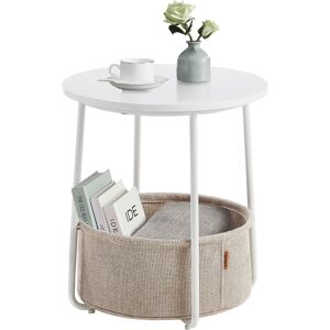 Vasagle Side Table, Round End Table With Fabric Basket, Spacious, For Living ... Vasagle Side Table, Round End Table With Fabric Basket, Spacious, For Living ...