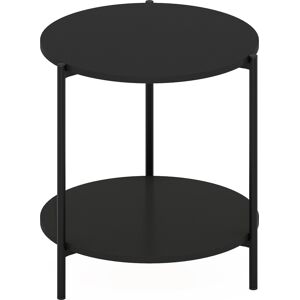 Furinno Besi 2-Tier Modern Round End Table With Sturdy Metal Legs, Americano Furinno Besi 2-Tier Modern Round End Table With Sturdy Metal Legs, Americano