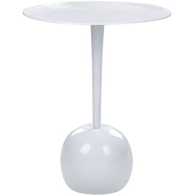 Beliani White Aluminium Round Side Table - Side Table Beliani White Aluminium Round Side Table - Side Table