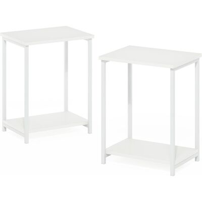 Furinno Simplistic Industrial Metal Frame End Table 2-Pack - End Table Furinno Simplistic Industrial Metal Frame End Table 2-Pack - End Table