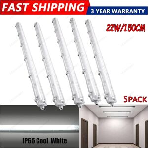 Cutever 5x 5ft Ip65 Led Strip Lights Batten Tube Light Office Shop Garage Ceiling Lamp Cutever 5x 5ft Ip65 Led Strip Lights Batten Tube Light Office Shop Garage Ceiling Lamp