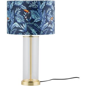 Firstchoicelighting Modern Satin Brass & Glass Table Lamp Bedside Light Toucan Velvet Shade Firstchoicelighting Modern Satin Brass & Glass Table Lamp Bedside Light Toucan Velvet Shade