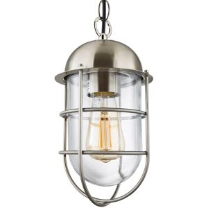 Litecraft Kitron Ceiling Pendant E27 1 Light With Industrial Cage Shade - Steel Litecraft Kitron Ceiling Pendant E27 1 Light With Industrial Cage Shade - Steel