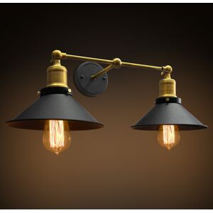 Long Life Lamp Company Modern Vintage Industrial Adjustable Double Black Scone Wall Light Lamp Wd025-2 Long Life Lamp Company Modern Vintage Industrial Adjustable Double Black Scone Wall Light Lamp Wd025-2