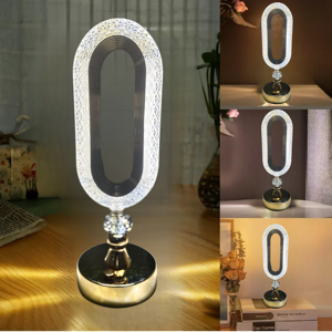 Deepmark Silver Crystal Diamond Table Lamp, 3 Color Lights Changing Touch Lamp, Usb Deepmark Silver Crystal Diamond Table Lamp, 3 Color Lights Changing Touch Lamp, Usb
