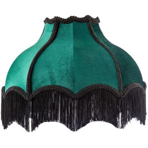 Happy Homewares Classic Victorian Lamp Shade In Emerald Green Velvet With Black Trims By Happ... Happy Homewares Classic Victorian Lamp Shade In Emerald Green Velvet With Black Trims By Happ...