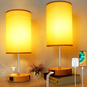 Wondlumi Bedside Lamps Set Of 2, Modern Table Lamp With Type C & Usb A Charging Wondlumi Bedside Lamps Set Of 2, Modern Table Lamp With Type C & Usb A Charging