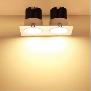 Luminturs Dual-Head 20w(2*10w) Led Cob Ceiling Light Fixture Acrylic Lamp Gimble Grille Luminturs Dual-Head 20w(2*10w) Led Cob Ceiling Light Fixture Acrylic Lamp Gimble Grille