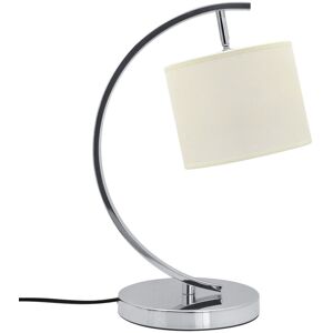 Long Life Lamp Company Modern Arched Chrome Table Lamp Fabric Lamp Shade Cream Drum Light Shade T504 Long Life Lamp Company Modern Arched Chrome Table Lamp Fabric Lamp Shade Cream Drum Light Shade T504