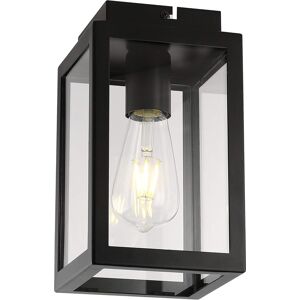 Harper Living 1xe27/es Semi-Flush Ceiling Light, Ip20, Black With Clear Glass, Harper Living 1xe27/es Semi-Flush Ceiling Light, Ip20, Black With Clear Glass,