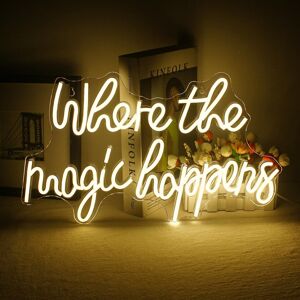 Ineonlife Where The Magic Happens Neon Signs Led White Word Light Up Signs For Wall Usb Ineonlife Where The Magic Happens Neon Signs Led White Word Light Up Signs For Wall Usb