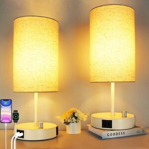 Allesgute Bedside Lamps Set Of 2, 45cm Dimmable Table Lamp With Usb A + C Charg Allesgute Bedside Lamps Set Of 2, 45cm Dimmable Table Lamp With Usb A + C Charg