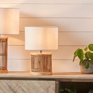 Pacific Lifestyle Natural Ribbed Small Table Lamp Complete Boho Lamp With White Jute Shade Pacific Lifestyle Natural Ribbed Small Table Lamp Complete Boho Lamp With White Jute Shade