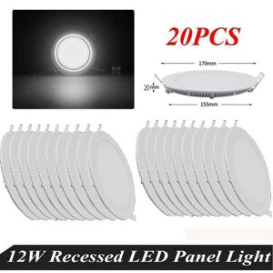 Kartols 20x 12w Round Led Recessed Panel Down Light Bulb Cool White Lamp Ceiling Fixture Kartols 20x 12w Round Led Recessed Panel Down Light Bulb Cool White Lamp Ceiling Fixture