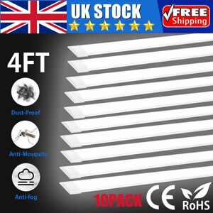 Uocomder 10x Led Strip Lights Batten Tube Light 4ft Office Shop Garage Ceiling Lamp 6500k Uocomder 10x Led Strip Lights Batten Tube Light 4ft Office Shop Garage Ceiling Lamp 6500k