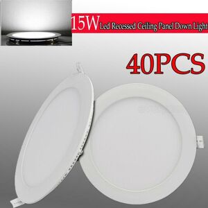 Kartols 40x 15w Round Led Recessed Ceiling Panel Down Light Cool White Bulb Lamp Fixture Kartols 40x 15w Round Led Recessed Ceiling Panel Down Light Cool White Bulb Lamp Fixture