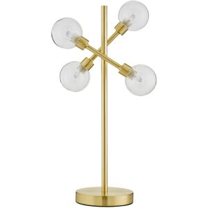 Litecraft Supa Table Lamp 4 Arm Industrial Base With Clear Glass Shades - Brass Litecraft Supa Table Lamp 4 Arm Industrial Base With Clear Glass Shades - Brass
