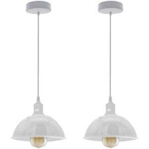 Unbranded 2pack Dome White Loft Metal Pendant Lights - Pendant Light Unbranded 2pack Dome White Loft Metal Pendant Lights - Pendant Light