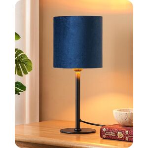 Edishine Bedside Table Lamp, Blue Velvet Lampshade, 15 Inch Small Table Lamp Fo Edishine Bedside Table Lamp, Blue Velvet Lampshade, 15 Inch Small Table Lamp Fo