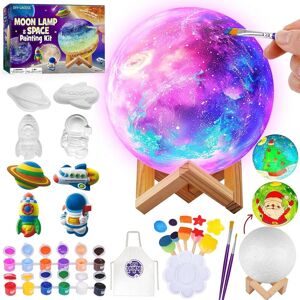 Diy-Laoese Paint Your Own Moon Lamp Kit, Cool Gifts Diy 3d Space Moon Night Light, Art Sup Diy-Laoese Paint Your Own Moon Lamp Kit, Cool Gifts Diy 3d Space Moon Night Light, Art Sup