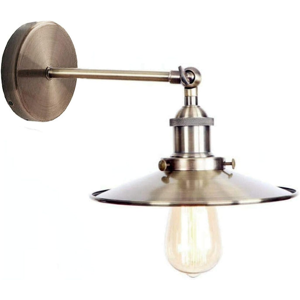 Does Not Apply 22cm Metal Flat Shade Wall Light E27 Adjustable Arms Holder Vintage Wall Sconce Does Not Apply 22cm Metal Flat Shade Wall Light E27 Adjustable Arms Holder Vintage Wall Sconce