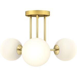 Homcom Light Fixture With 3-Light Globe Shades, Modern Ceiling Light, Gold Homcom Light Fixture With 3-Light Globe Shades, Modern Ceiling Light, Gold