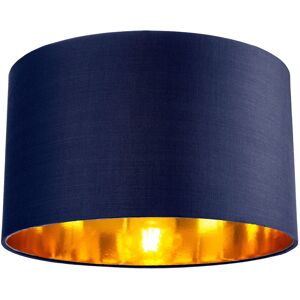 Happy Homewares Contemporary Blue Cotton 14" Table/pendant Lamp Shade With Shiny Copper Inner... Happy Homewares Contemporary Blue Cotton 14" Table/pendant Lamp Shade With Shiny Copper Inner...