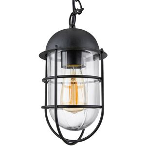 Litecraft Kitron Ceiling Pendant E27 1 Light With Industrial Cage Shade - Black Litecraft Kitron Ceiling Pendant E27 1 Light With Industrial Cage Shade - Black
