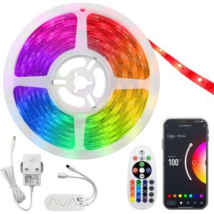 Long Life Lamp Company 5m Smart Wifi Rgb Led Strip Plug And Play Kit Dimmable With Ir Remote, App Cont Long Life Lamp Company 5m Smart Wifi Rgb Led Strip Plug And Play Kit Dimmable With Ir Remote, App Cont