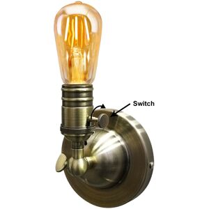 Long Life Lamp Company Retro Vintage Brass Wall Light Socket E27 Sconce Lamp Fixture With Switch M0015w Long Life Lamp Company Retro Vintage Brass Wall Light Socket E27 Sconce Lamp Fixture With Switch M0015w