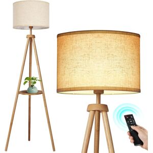 Outon Solid Wooden Tripod Floor Lamp, Bulb Included, Standing Lamp With Remote Outon Solid Wooden Tripod Floor Lamp, Bulb Included, Standing Lamp With Remote