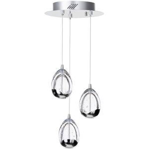 Litecraft Visconte Bulla Ceiling Pendant Cluster 3 Light Integrated Led - Polished Chrome Litecraft Visconte Bulla Ceiling Pendant Cluster 3 Light Integrated Led - Polished Chrome