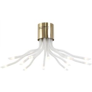 Litecraft Ceiling Light Semi Flush 12 Arm With Tube Shades - Brass Clearance Litecraft Ceiling Light Semi Flush 12 Arm With Tube Shades - Brass Clearance