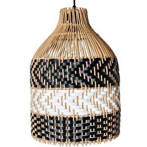 Beliani Pendant Lamp Turabo Rattan Black/ White Beliani Pendant Lamp Turabo Rattan Black/ White