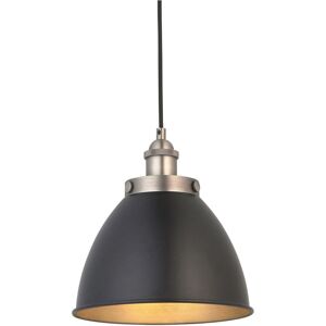 Loops Hanging Ceiling Pendant Light Small Aged Pewter Plate & Matt Black 10w Led E27 Loops Hanging Ceiling Pendant Light Small Aged Pewter Plate & Matt Black 10w Led E27