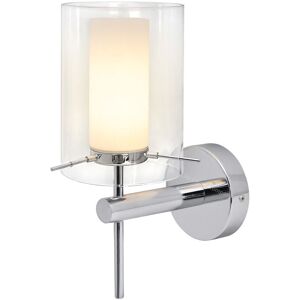 Long Life Lamp Company Modern Glass Wall Light Chrome Clear Glass Shade Ip44 H3098 With G9 Led 5w Long Life Lamp Company Modern Glass Wall Light Chrome Clear Glass Shade Ip44 H3098 With G9 Led 5w