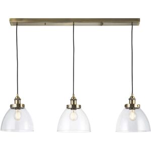 Loops Hanging Ceiling Pendant Light Antique Brass Plate & Clear Glass 3x 10w Led E27 Loops Hanging Ceiling Pendant Light Antique Brass Plate & Clear Glass 3x 10w Led E27