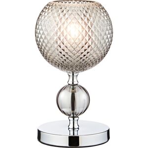 Litecraft Janie Table Lamp With Smoke Tinted Glass Shade - Polished Chrome Litecraft Janie Table Lamp With Smoke Tinted Glass Shade - Polished Chrome