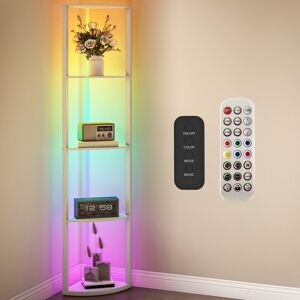Homcom Rgb Led Floor Lamp With Shelves And Remote Control For Living Room Homcom Rgb Led Floor Lamp With Shelves And Remote Control For Living Room