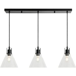 Litecraft Clara Ceiling Pendant Diner Bar Conical Shaded 3 Light - Matte Black Litecraft Clara Ceiling Pendant Diner Bar Conical Shaded 3 Light - Matte Black