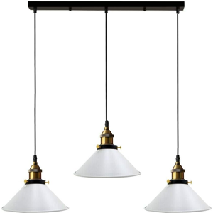 Does Not Apply Industrial Lighting 3 Head Pendant Ceiling Lights 22cm White Cone Metal Shades E Does Not Apply Industrial Lighting 3 Head Pendant Ceiling Lights 22cm White Cone Metal Shades E