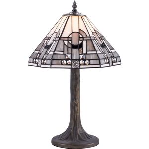 Litecraft Tiffany By Tiff Table Lamp With 31 Cm Art Deco Glass Shade - Antique Brass Litecraft Tiffany By Tiff Table Lamp With 31 Cm Art Deco Glass Shade - Antique Brass