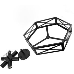 Semi Flush Mount Ceiling Light Fixture Black Metal Cage Industrial Style Close T Semi Flush Mount Ceiling Light Fixture Black Metal Cage Industrial Style Close T