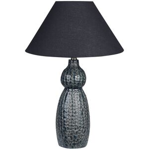 Beliani Ceramic Table Lamp Dark Blue Black - Table Lamp Beliani Ceramic Table Lamp Dark Blue Black - Table Lamp