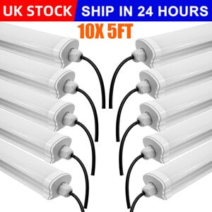 Kartols 10x 5ft Led Strip Light Batten Tube Light Ip65 Garage Ceiling Lamp Office Shop Kartols 10x 5ft Led Strip Light Batten Tube Light Ip65 Garage Ceiling Lamp Office Shop