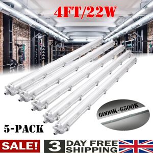 Gowtall 5x 5ft Ip65 Led Strip Lights Batten Tube Light Office Shop Garage Ceiling Lamp Gowtall 5x 5ft Ip65 Led Strip Lights Batten Tube Light Office Shop Garage Ceiling Lamp